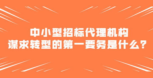 中小型招标代理机构谋求转型的第一要务是什么